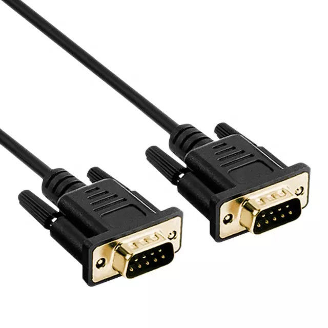 RS232 DB9 9 Pin Seri Kablo Erkek - Erkek Video Veri İletimi Altın Plaka