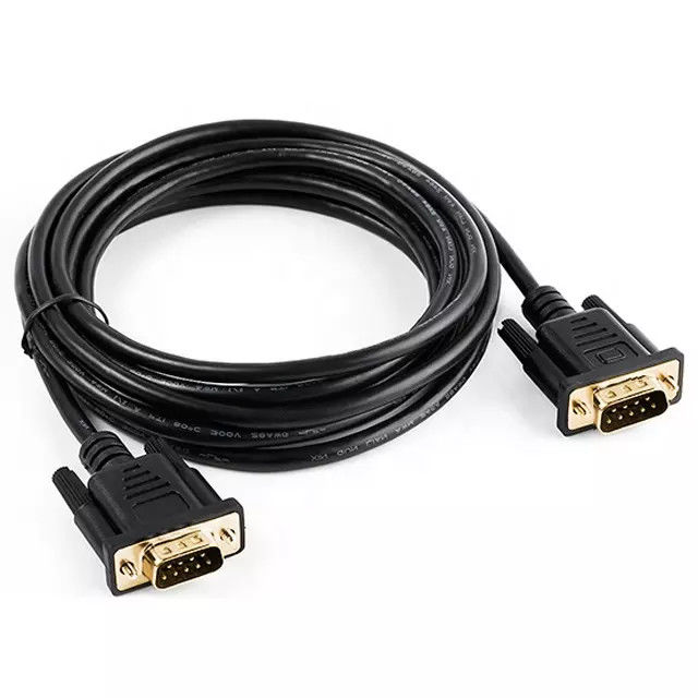 RS232 DB9 9 Pin Seri Kablo Erkek - Erkek Video Veri İletimi Altın Plaka