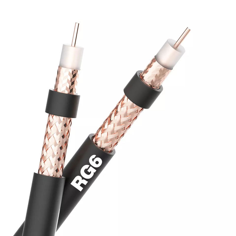 Uydu Alıcısı için 50 Ohm Katı Çıplak Bakır Rg6 Koaksiyel Kablo 1000 Ft
