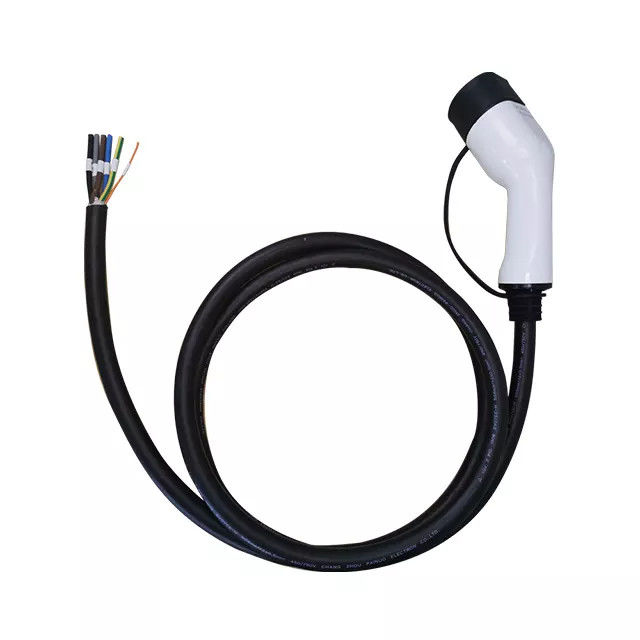 2 Açık Uçlu 3 Faz 32 Amp Yüksek Gerilim Koaksiyel Kablo 21kW IEC 62196-2