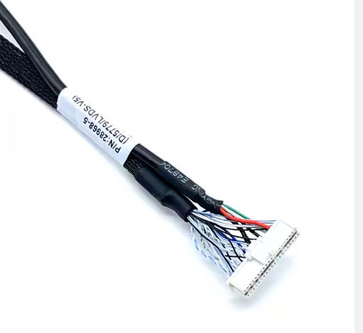 Elektronik Uygulama Siyah Özel LVD'ler Kablo Harness LCD Kablo Montajı Ekran Paneli için