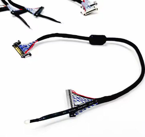 AWG26-28 Tel Ölçüsü Endüstriyel Monitörler için LVDS Sinyal Kablosu I-PEX/JAE/HIROSE Uyumlu Özel Kablo Tasarımı