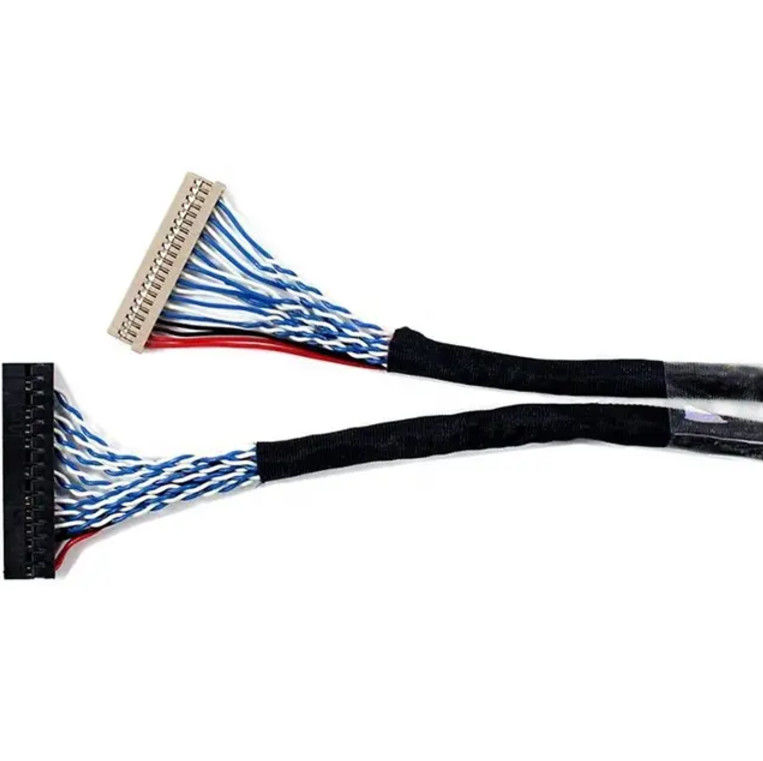 1.25mm 2.0mm Pitch 20 30 40 Pin Connector LVDS Shielded Wire LCD Display Kablo Montajı