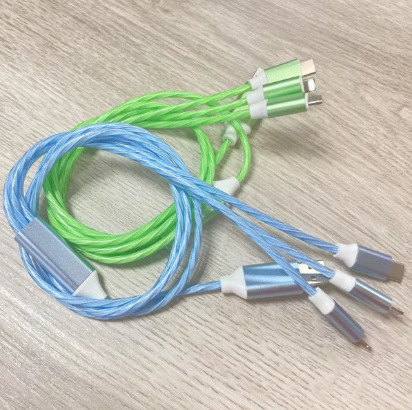 Sıcak satış fabrika fiyatı 3 in 1 USB kablosu gece aydınlatmak ve tarih transfer ışıltı kablosu