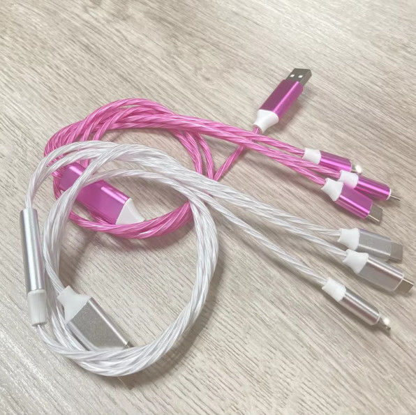 Sıcak satış fabrika fiyatı 3 in 1 USB kablosu gece aydınlatmak ve tarih transfer ışıltı kablosu