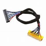 Bakır iletken malzemesi ve 105C nominal sıcaklığı olan LVDS siyah düşük voltajlı ekran seri kablosu