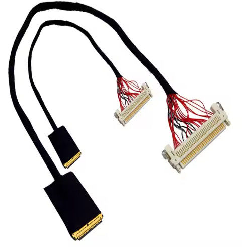 UL VW-1 Rated 300V 30 Pin Connector AWG26-28 Bakır iletken ve yanıcılık derecesi ile LVDS kablo ceket