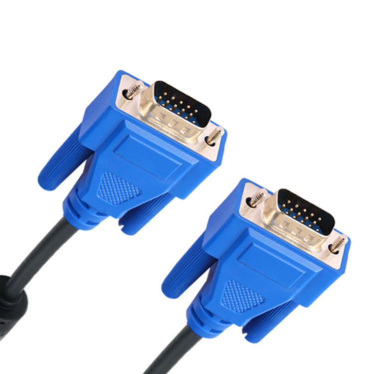 Özel Kablo Tasarımı Çift Ferrit çekirdekli Erkek-Erkek Güç Kablosu, Projekör Ekranı HD Adaptör Veri Kablosu, Bilgisayar VGA Bağlantısı Kablo Tel Harness Üreticisi