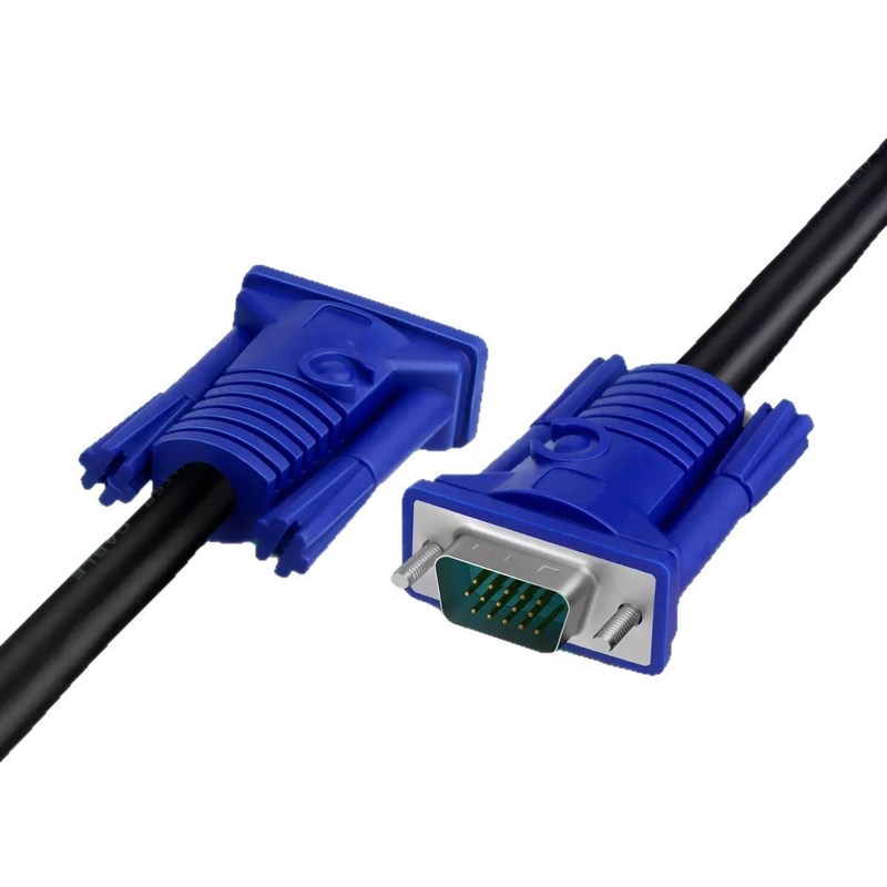 Custom Cable Blue Plug VGA Cable Computer Cable VGA (3+2) Video Cable Supports 24 Inch Screen VGA Computer Connection 1.5m