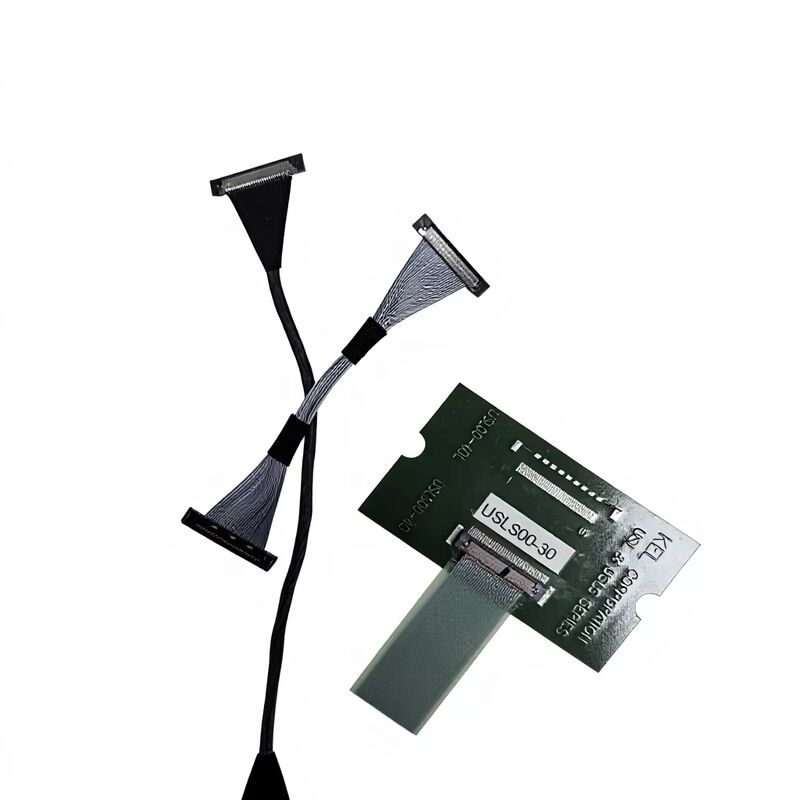 USLS20-30-010-B 30 Pin Mikro Koaks LVDS Kablosu, 0.4mm Adımlı Özel Montaj ile Yüksek Hızlı İletim İçin