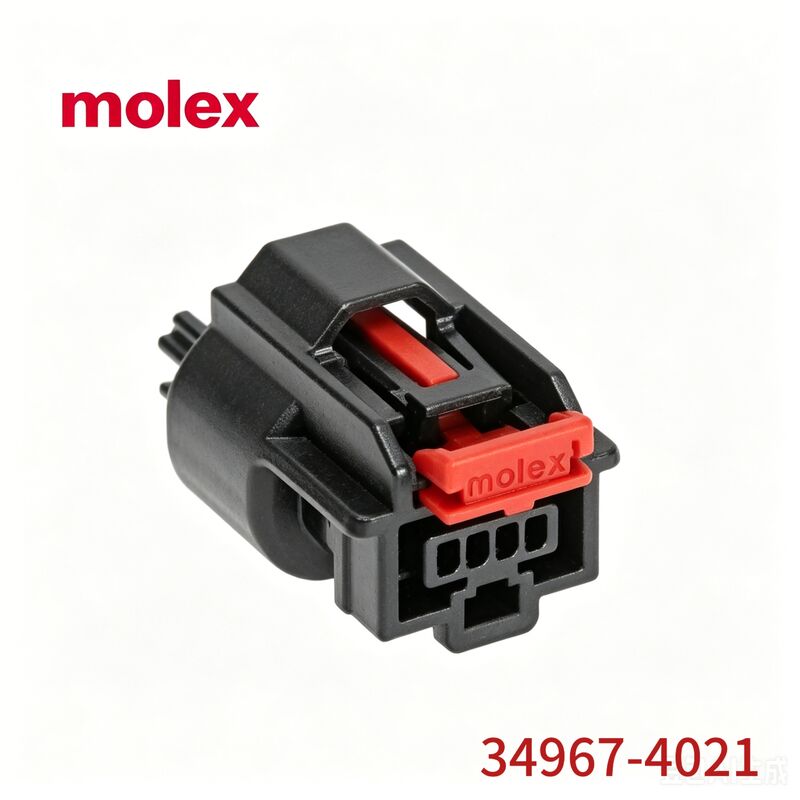 Molex 34967-4021 Kırmızı Kilitleme Klipli Dört Tırnaklı Siyah Otomobil Bağlantı Evi, Orijinal Molex Bağlantısı