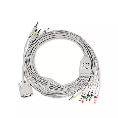 Cardiotrack 12 Schiller Tıbbi Ekipman Kabloları TPU Ceket 10 Kurşunlu EKG Kablosu