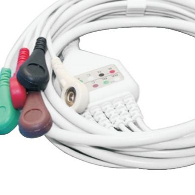Düğme EKG Snap Kablosu Fizik Tedavi Elektrotları Kablosu OEM